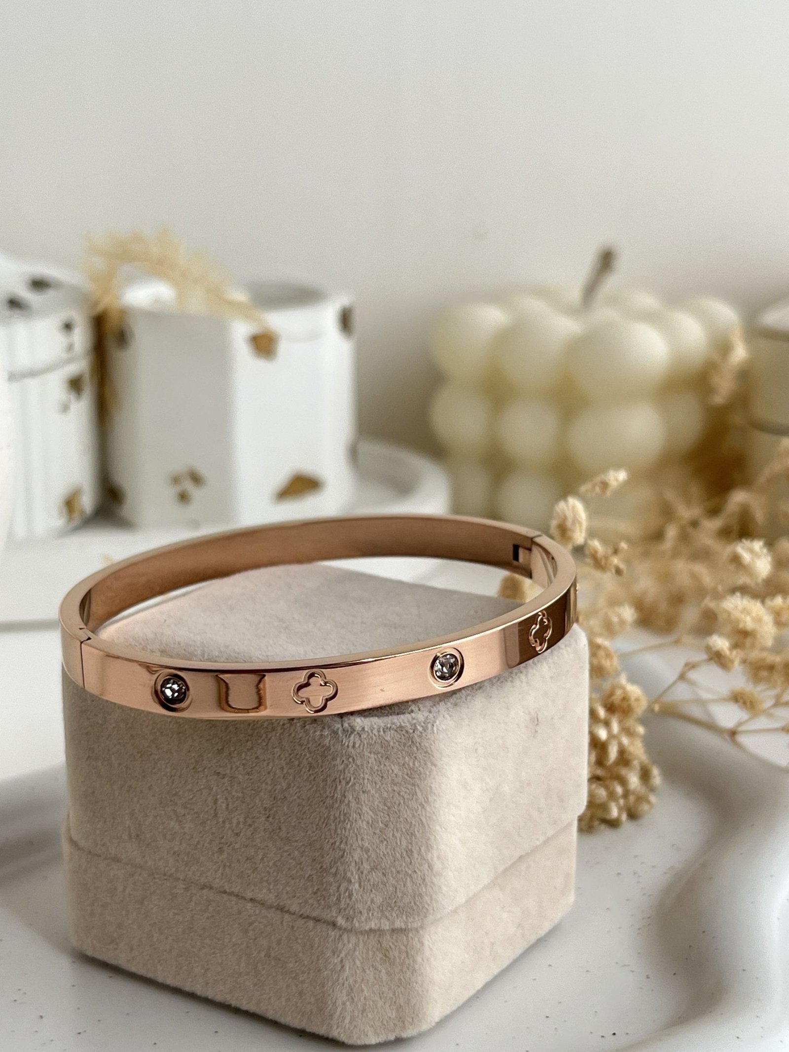 Aurelia Crystal Clover Bangle