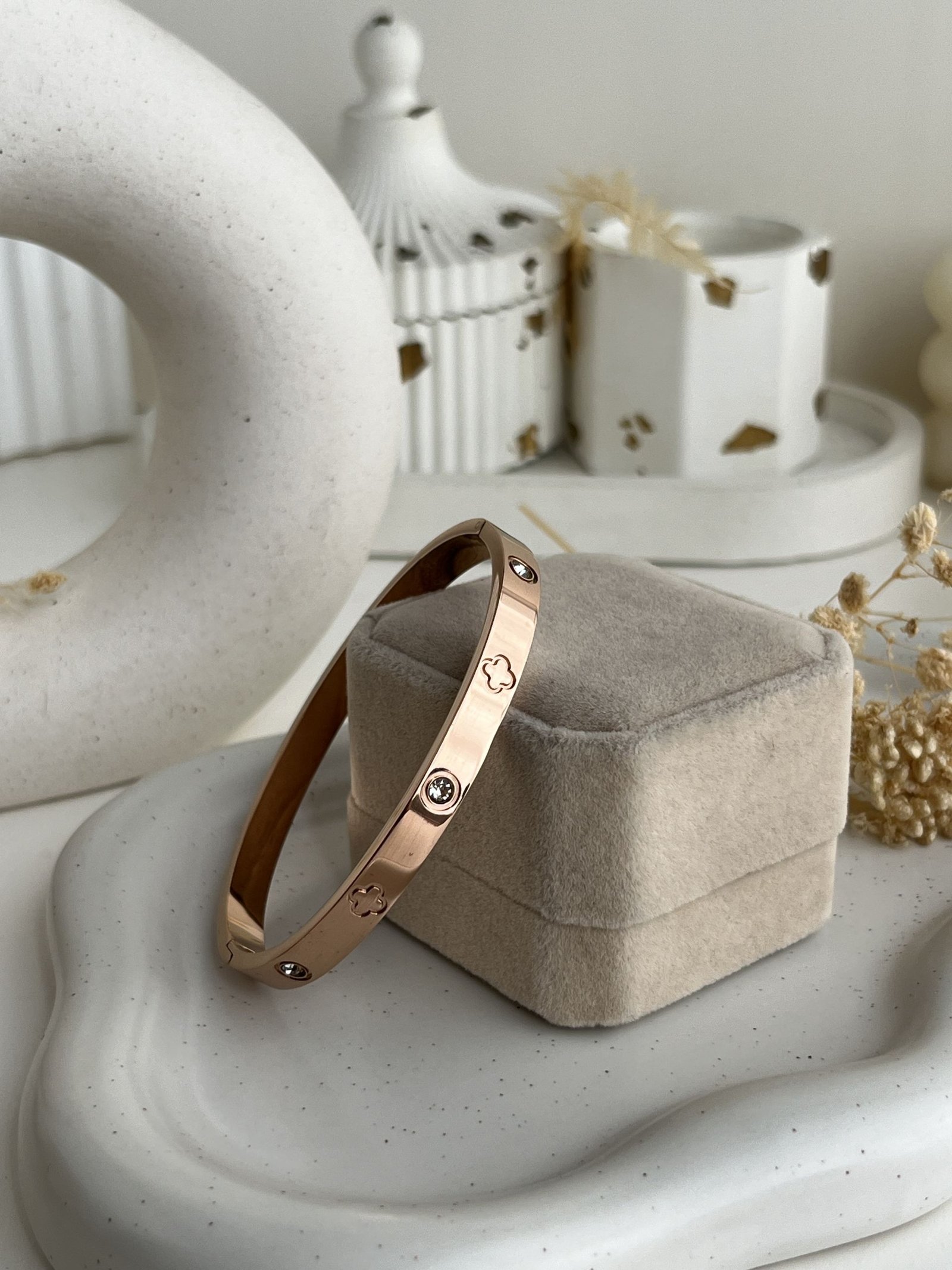 Aurelia Crystal Clover Bangle