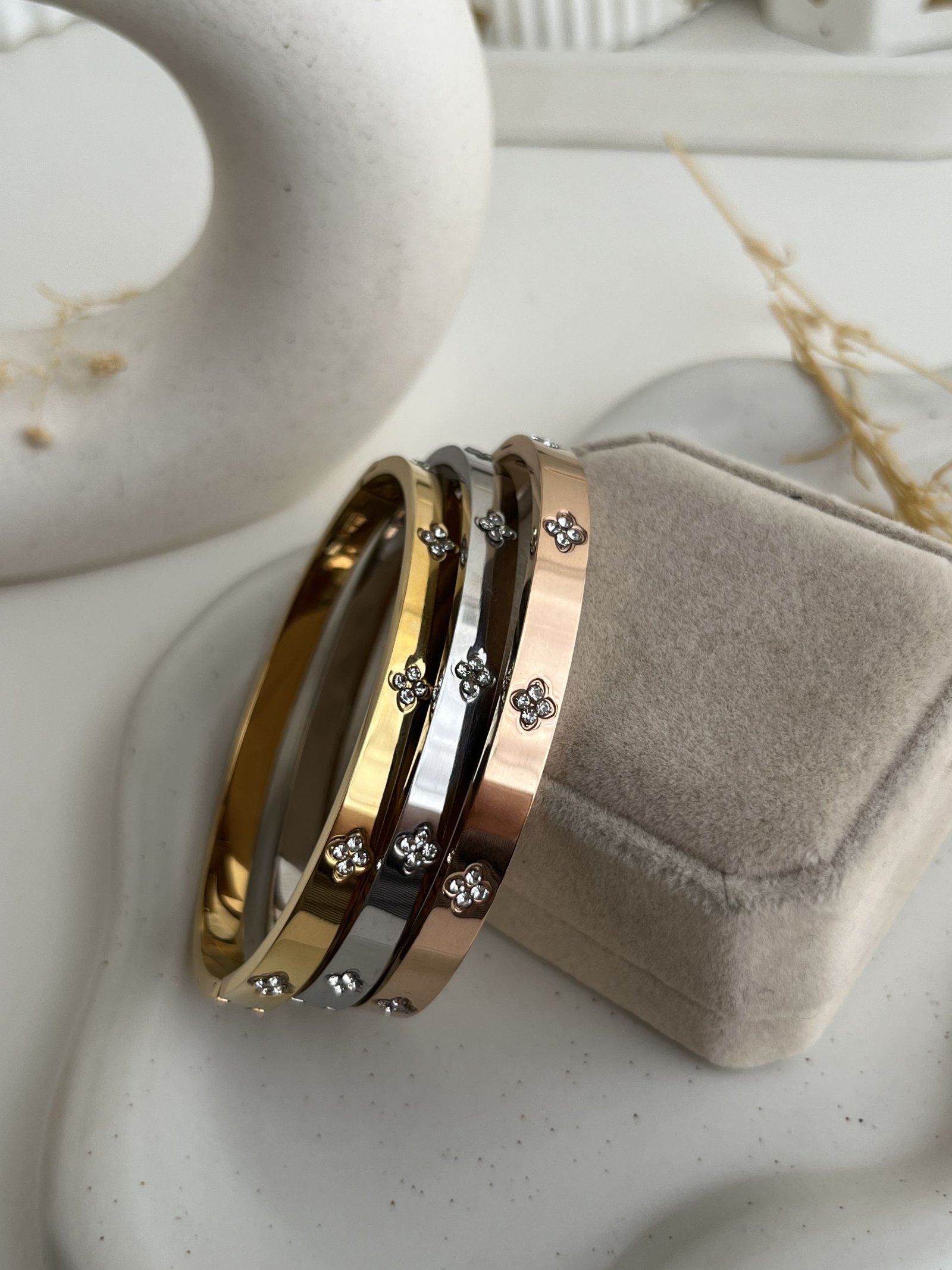 Celestia Clover Crystal Bangle