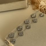 Celestia Crystal Clover Chain Bracelet