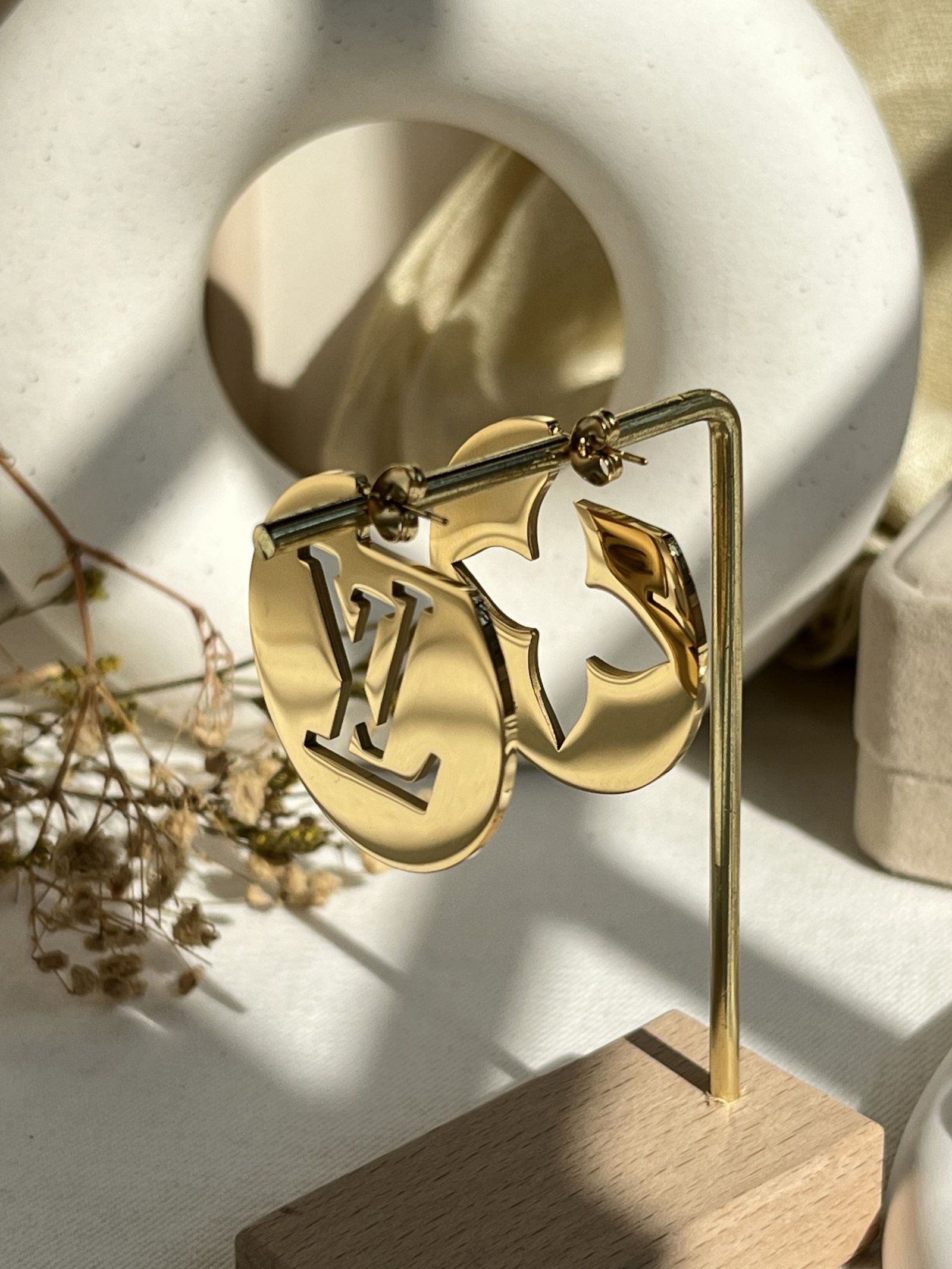 Aurelle Emblem Hoop Earrings