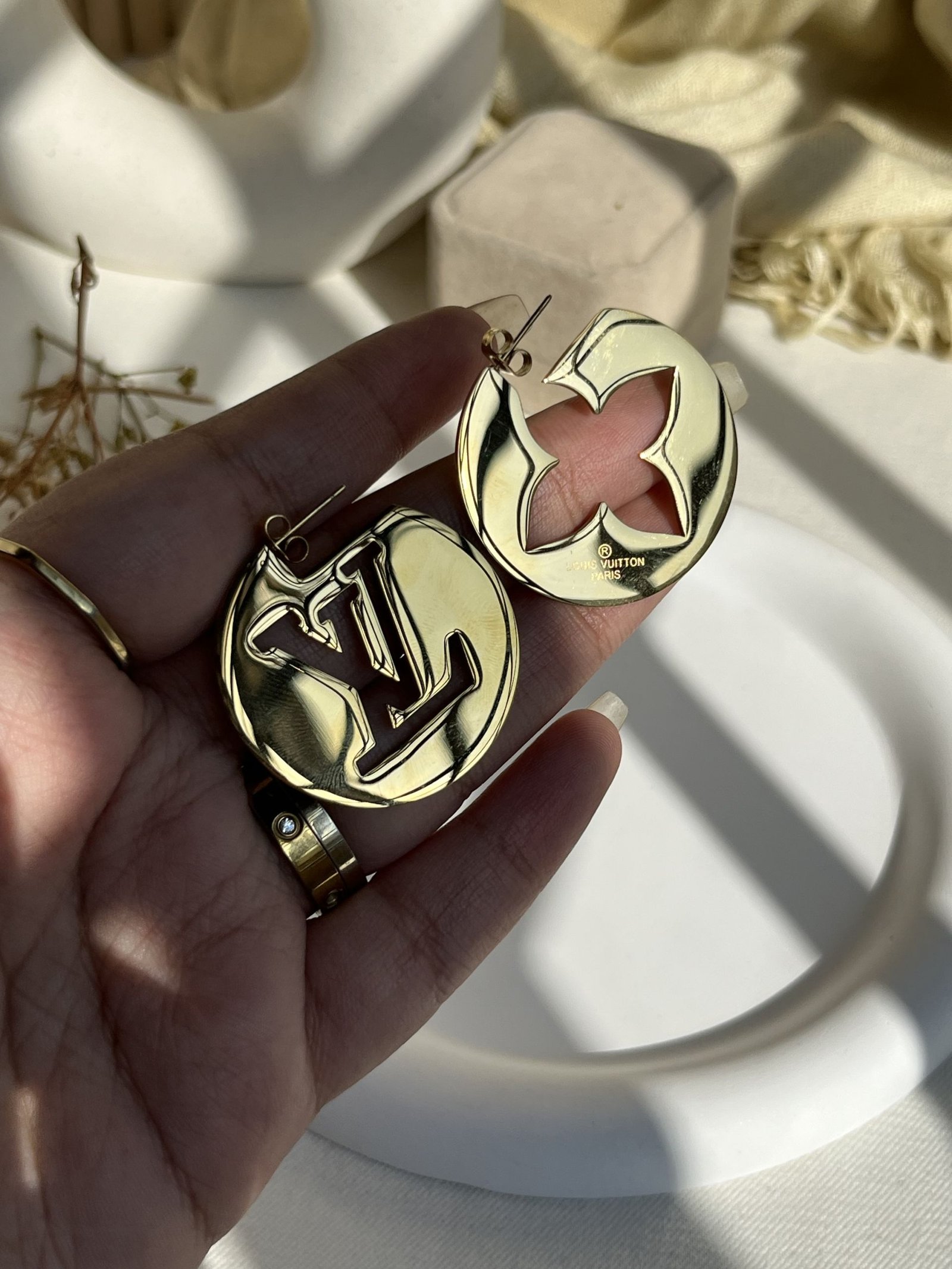 Aurelle Emblem Hoop Earrings