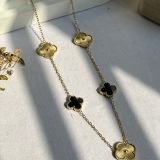 Elvara Duo Clover Station Necklace