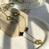 Elvara Duo Clover Station Necklace