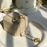 Elvara Duo Clover Station Necklace