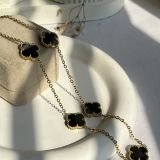 Elvara Pearl Clover Chain Necklace (15 mm)