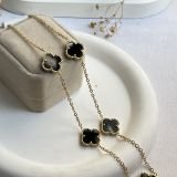 Elvara Pearl Clover Chain Necklace (15 mm)