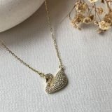 Aurelle Swan Pavé Necklace