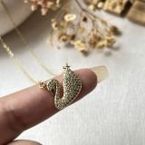 Aurelle Swan Pavé Necklace