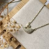 Aurelle Swan Pavé Necklace