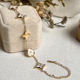 Alvara Enamel Clover Chain Bracelet