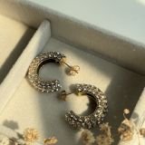 Diva Crystal Stud Hoop Earrings