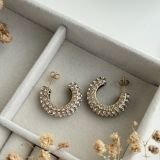Diva Crystal Stud Hoop Earrings