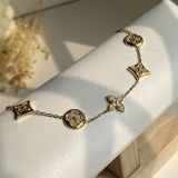 Lunaria Crystal Motif Chain Bracelet