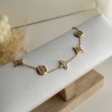 Lunaria Crystal Motif Chain Bracelet
