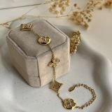 Lunaria Crystal Motif Chain Bracelet