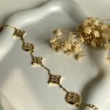 Lunaria Crystal Motif Chain Bracelet