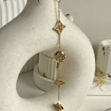 Lunaria Crystal Motif Chain Bracelet