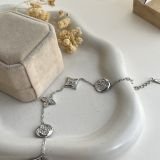 Lunaria Crystal Motif Chain Bracelet