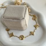 Lunaria Crystal Motif Chain Bracelet