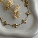 Lunaria Crystal Motif Chain Bracelet