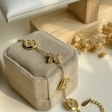 Lunaria Crystal Motif Chain Bracelet