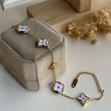 Alvara Enamel Clover Chain Bracelet