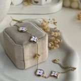 Alvara Enamel Clover Chain Bracelet