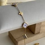 Alvara Enamel Clover Chain Bracelet