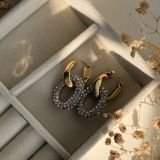 Diva Crystal Link Hoop Earrings