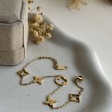 Avelis Dual Clover Star Chain Bracelet