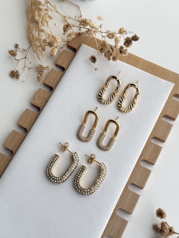 Sybil Crystal Curve Earrings