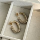 Sybil Crystal Curve Earrings