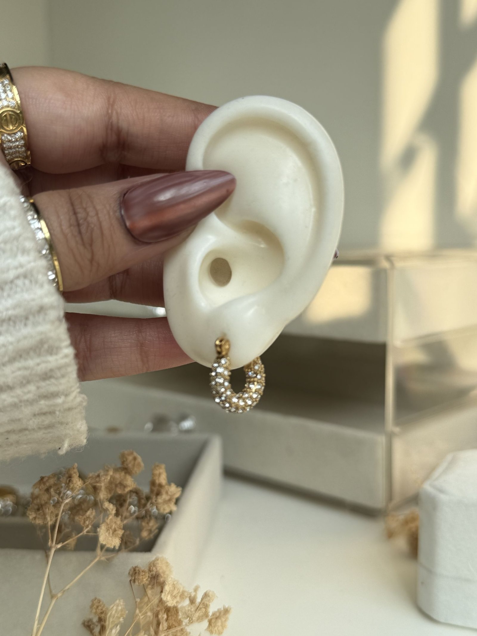 Crystal Glow Mini Hoops