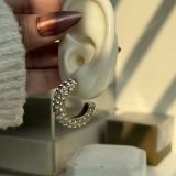 Diva Crystal Stud Hoop Earrings