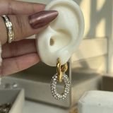 Diva Crystal Link Hoop Earrings