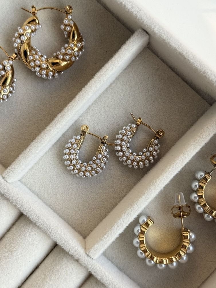 Pearl Halo Mini Hoops