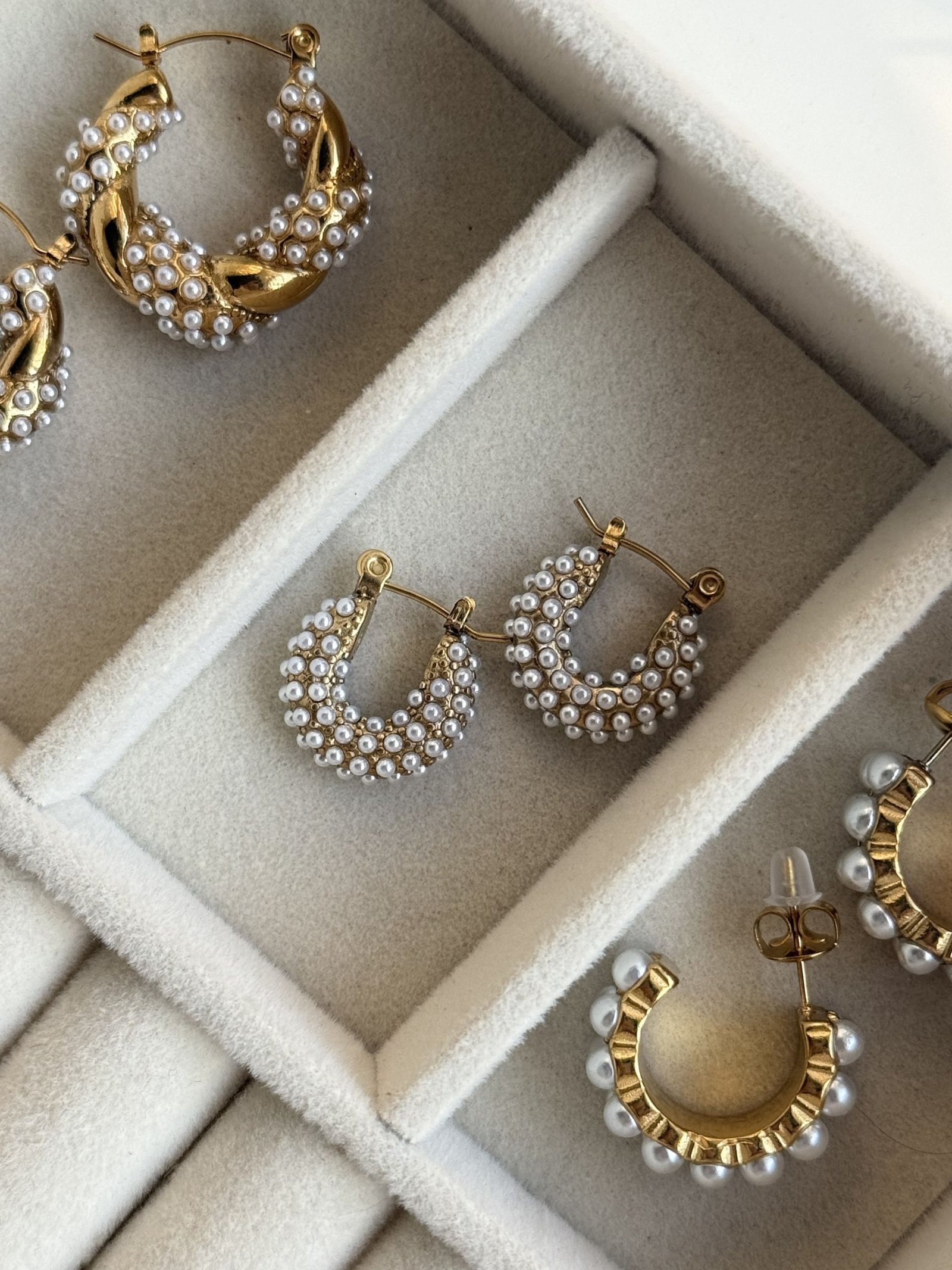 Pearl Halo Mini Hoops