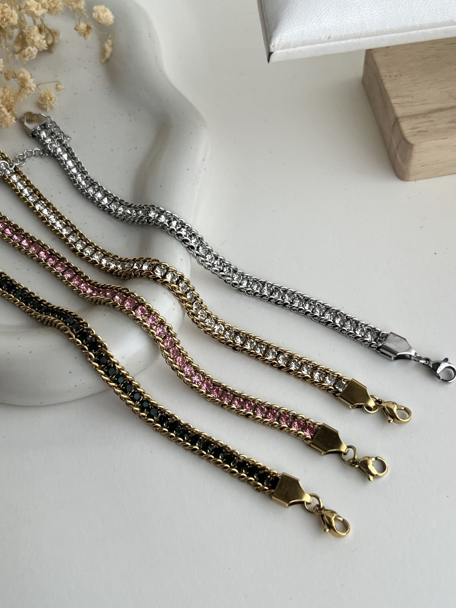 Seraphine Crystal Link Chain Bracelet