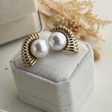 Pearl Flight Vintage Stud Earrings