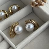 Pearl Flight Vintage Stud Earrings