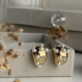 Elna Chubby Pearl Hoop Earrings
