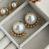 Aurelia Pearl Halo Stud Earrings