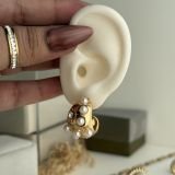 Elna Chubby Pearl Hoop Earrings