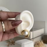 Luna C-Curve Pearl Stud Earrings