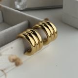 Trinity Stack Hoop Stud Earrings