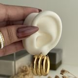 Trinity Stack Hoop Stud Earrings