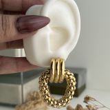 Aurelia Interlock Chunky Hoop Stud Earrings