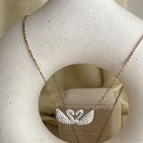 Elaria Twin Swan Crystal Necklace