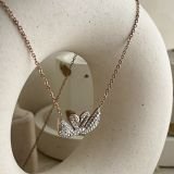 Elaria Twin Swan Crystal Necklace
